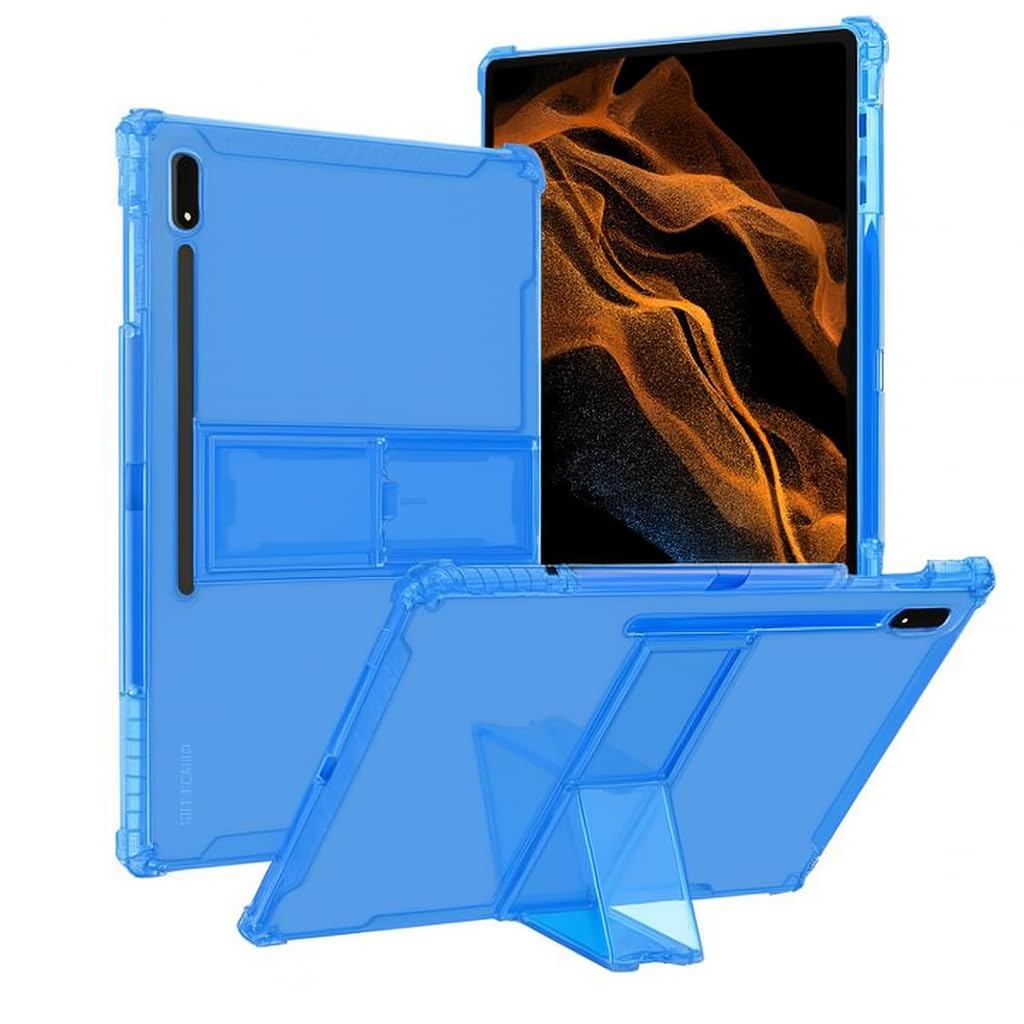 Samsung Galaxy Tab S9 FE Plus/S10 Plus/S9 Plus ile uyumlu Kılıf Darbelere Dayanıklı Şeffaf Kapak X610-16-810-18 X820 Gökyüzü Mavisi