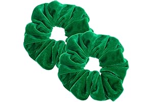 2 Pcs Green Velvet Scrunchies-Keep Hair Healthy