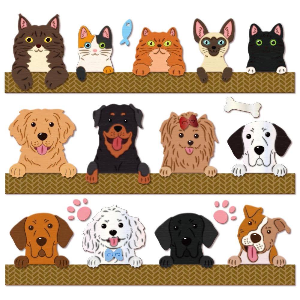 GLOBLELAND Cat Dog Cutting Dies Metal Bones Claws Die Cuts Cute Animal Cutting Embossing Templates for Scrapbooking Crafts Paper Cards Making