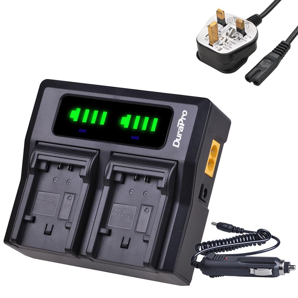 Sponsored Ad – DuraPro NP-FV100 Rapid LCD Dual Battery Charger for SONY NP-FV100 NP-FV70 FV50 FV30; NP-FH100 NP-FH70 NP-FH50; NP-FP90 NP-FP50 Camcorder Batteries