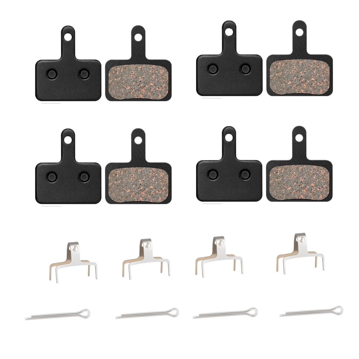 Disc Bike Brake Pads,4 Pairs Bicycle Disc Brake Pads and Spring Competible with TRPM575 M525 M447 T615 T675 TX805 MT500 MT410 MT400 MT200 UR300 M505 M495 M486 M475 M465 M4050 M3050 M315 C501