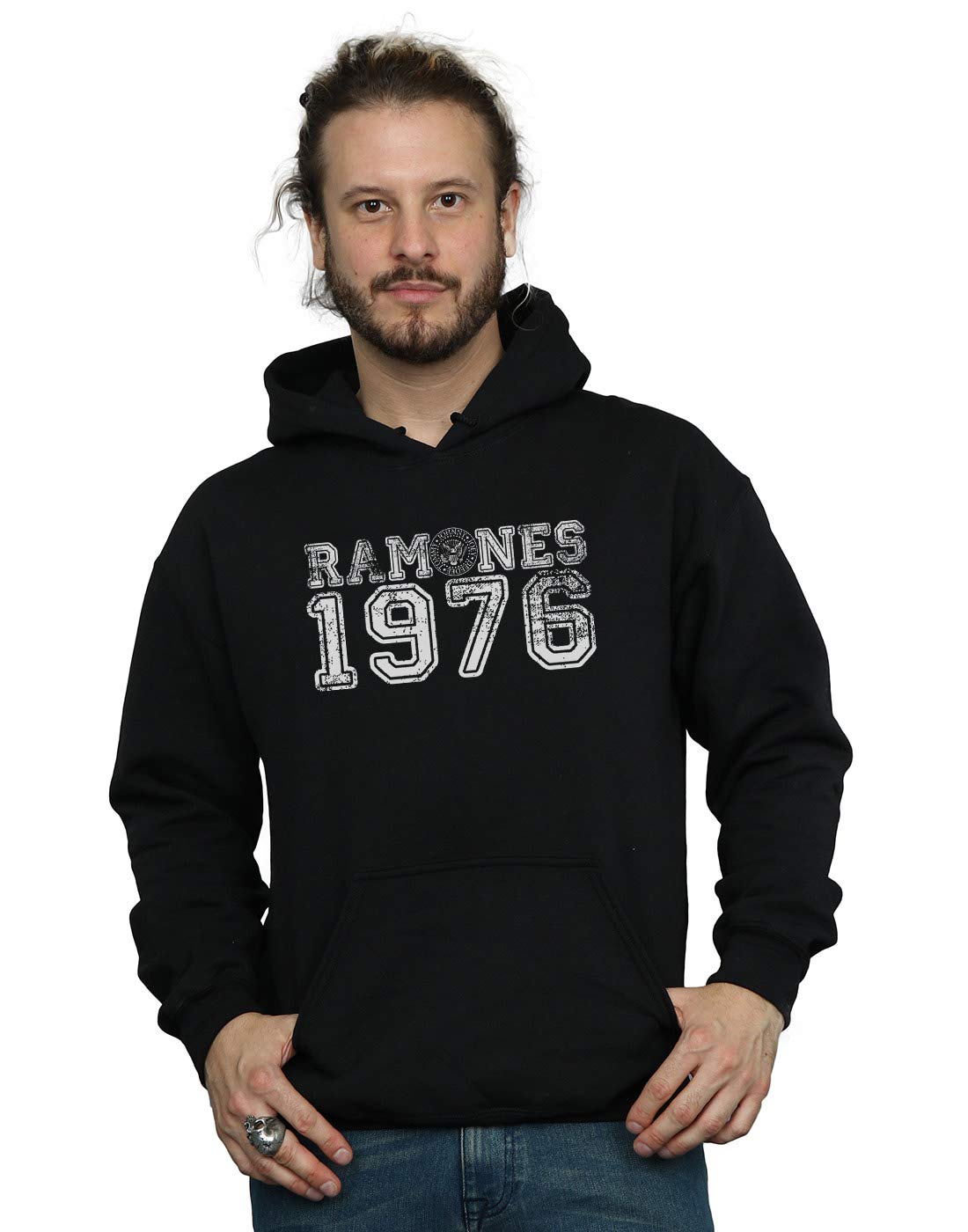 Absolute Cult Ramones Men's 1976 Logo Hoodie Black XXXX-Large