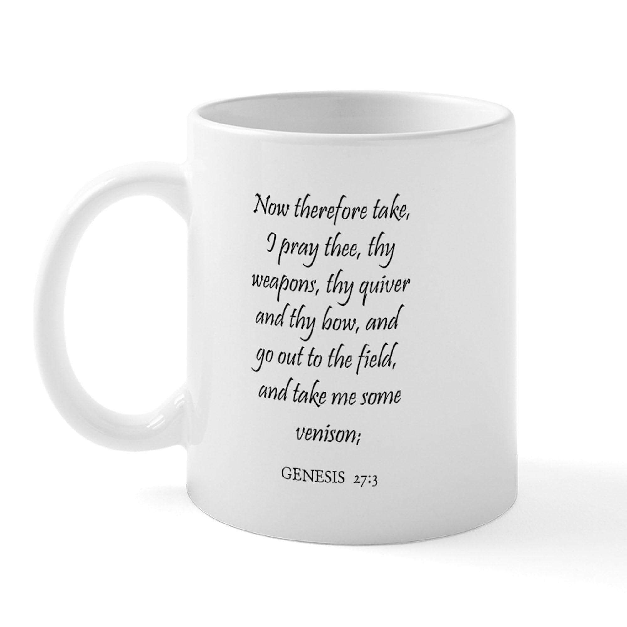 Amazon.com | CafePress GENESIS 27:3 Mug 11 oz (325 ml) Ceramic Coffee Mug: Coffee  Cups & Mugs
