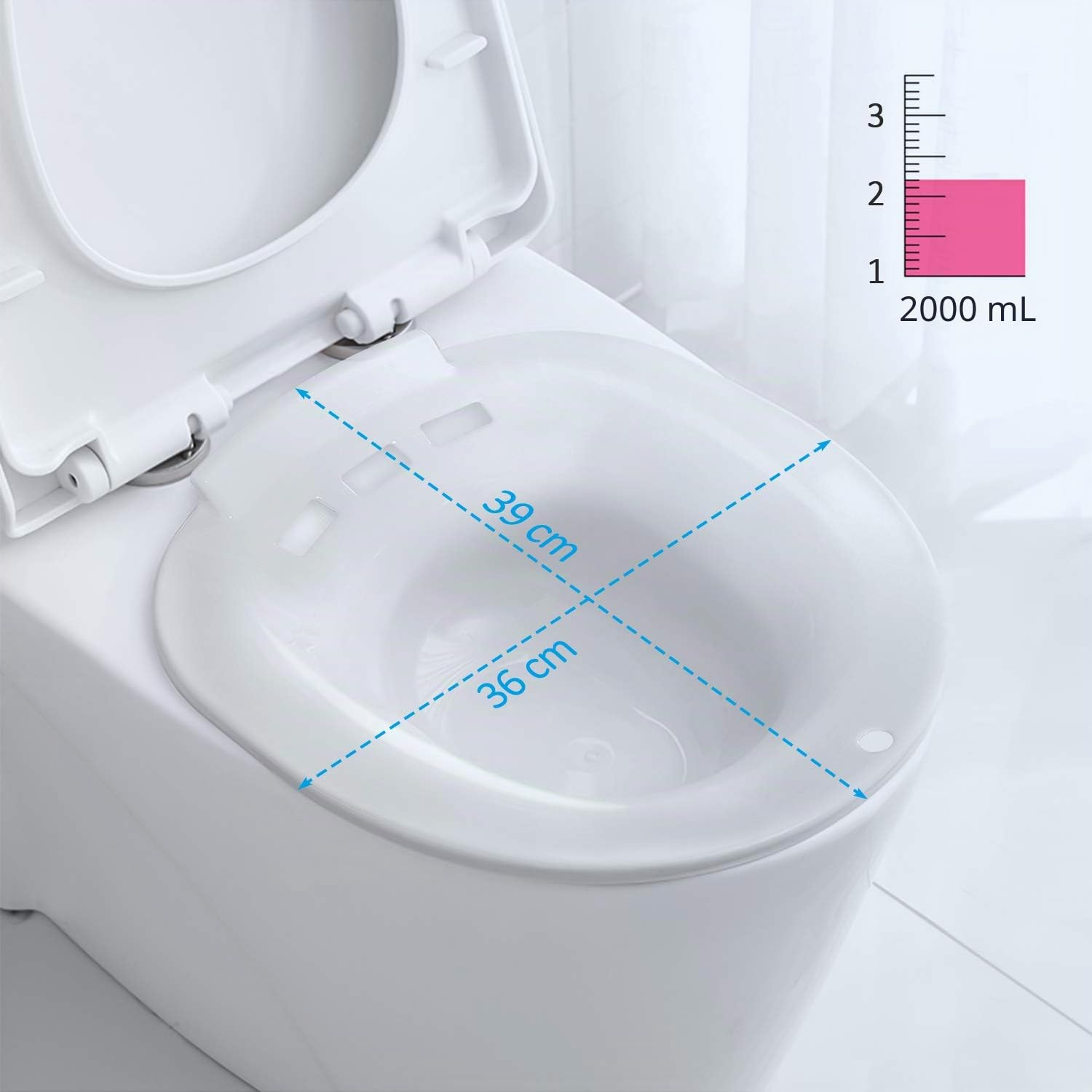 Bains de siège pour toilettes - Bassin de bain Sitz portable pour traitement des hémorroïdes, soins post-partum, femmes enceintes, périnéales, Soulagement de l'épisiotomie par trempage, et âgées