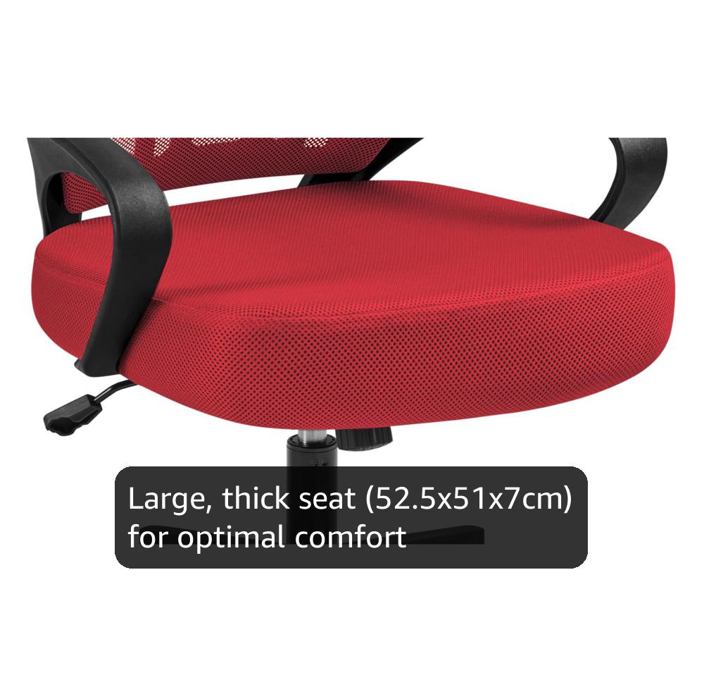 Amazon.com: Yaheetech Red Modern Ergonomic Office Chair, Mid Back