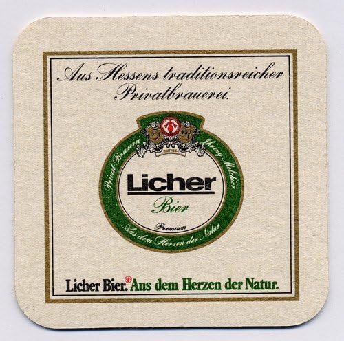 Licher Bier Paperboard Coasters - Sleeve of 100