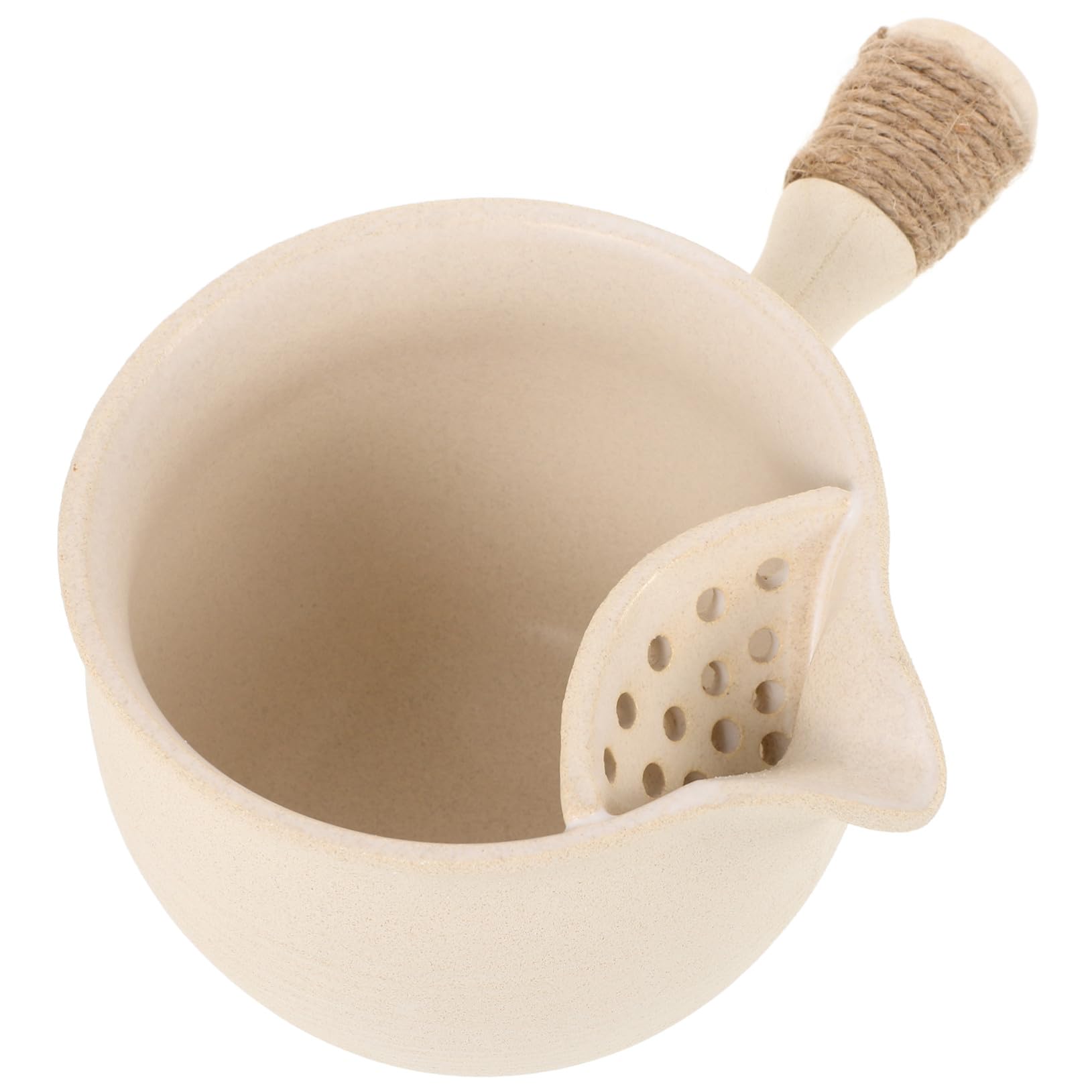 Gatuida Teekanne aus Grober Keramik mit Seitlichem Griff Geröstete Tonkeramik Beige Großes Fassungsvermögen für 1-2 Personen Ergonomischer Griff rutschfest Chinesischer Stil für Outdoor