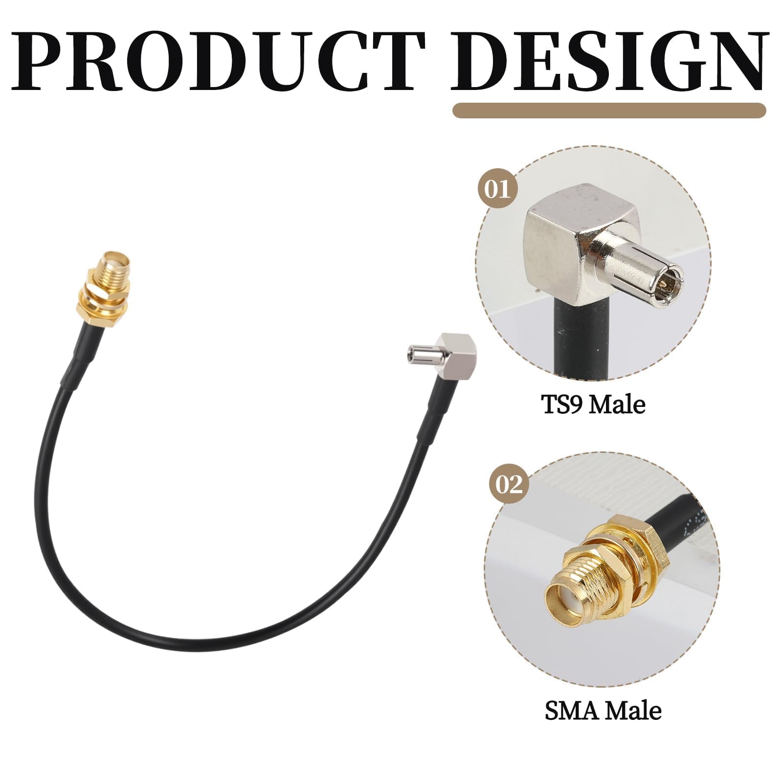 3 x adapter antenowy TS9 męski na SMA żeński, 20 cm RG174, kąt prosty, do routera Netgear, Huawei, ZTE 4G LTE 4G, mobilny wzmacniacz sygnału internetowego 3G 4G 5G