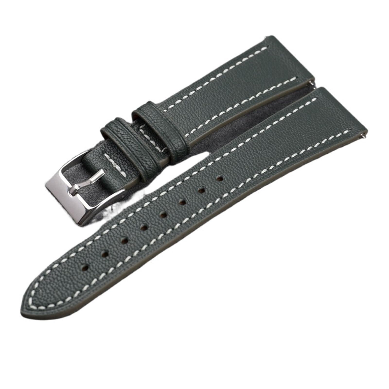 Compatible avec le bracelet de montre Ultra-mince doux en peau chèvre fait à la main 18 19 20 21 22MM, bleu marron gris, Vintage dégagement rapide for hommes