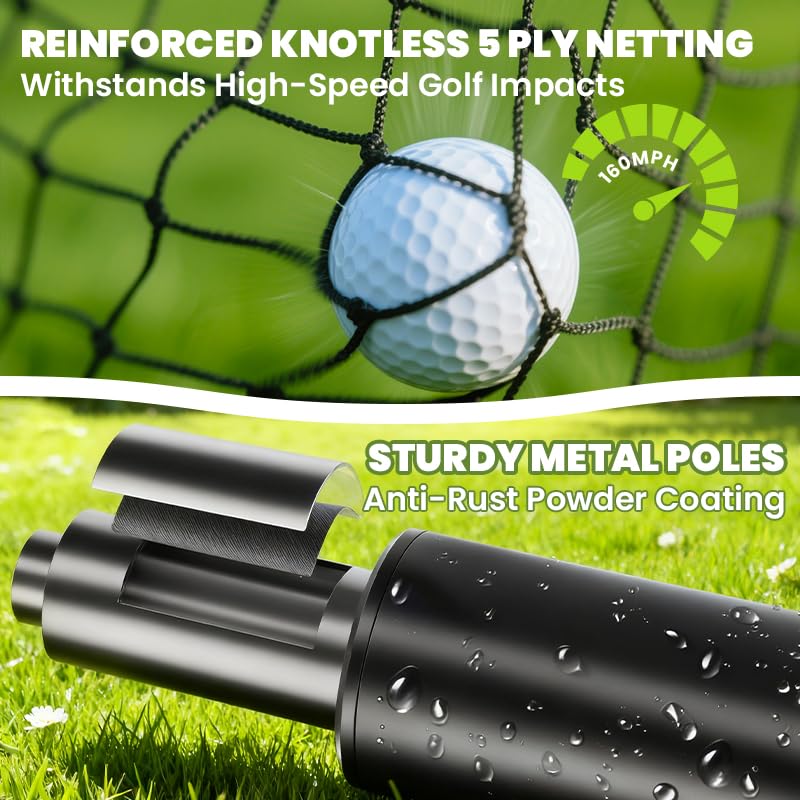 10x7ft Steel Frame Golf Hitting Net