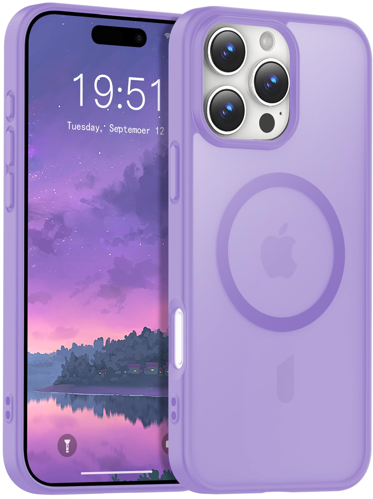 Temdan for iPhone 16 Pro Max Case, Compatible with Magsafe, Anti-Yellowing, Military-Grade Protection, Shockproof Slim Magnetic Phone Case Cover, Light Purple