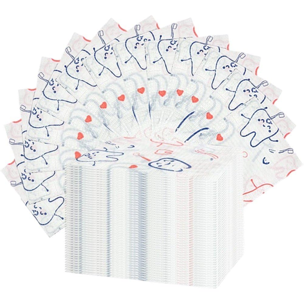 Lot de 125 Bavoirs Dentaires Jetables 33 X 45,7 Cm, Imperméables, pour Salon De Manucure, Fournitures De Technologie des Ongles pour Fournitures De Tatouage Dentaire