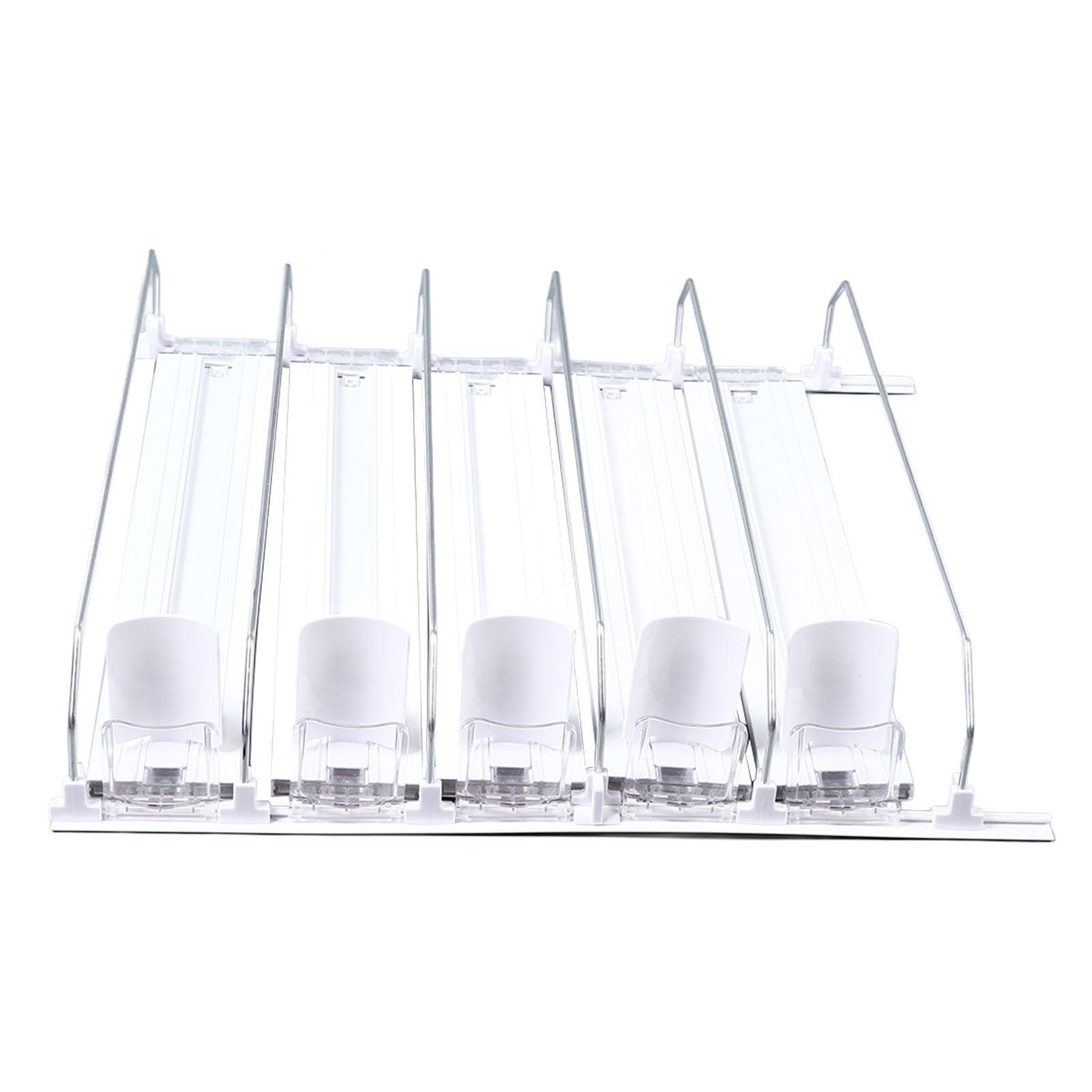Organizador de Latas de Bebidas ABS, Recarga Automática, Fuerte Capacidad de Carga, Ancho Ajustable, Organizador de Bebidas para Refrigerador (WHITE)