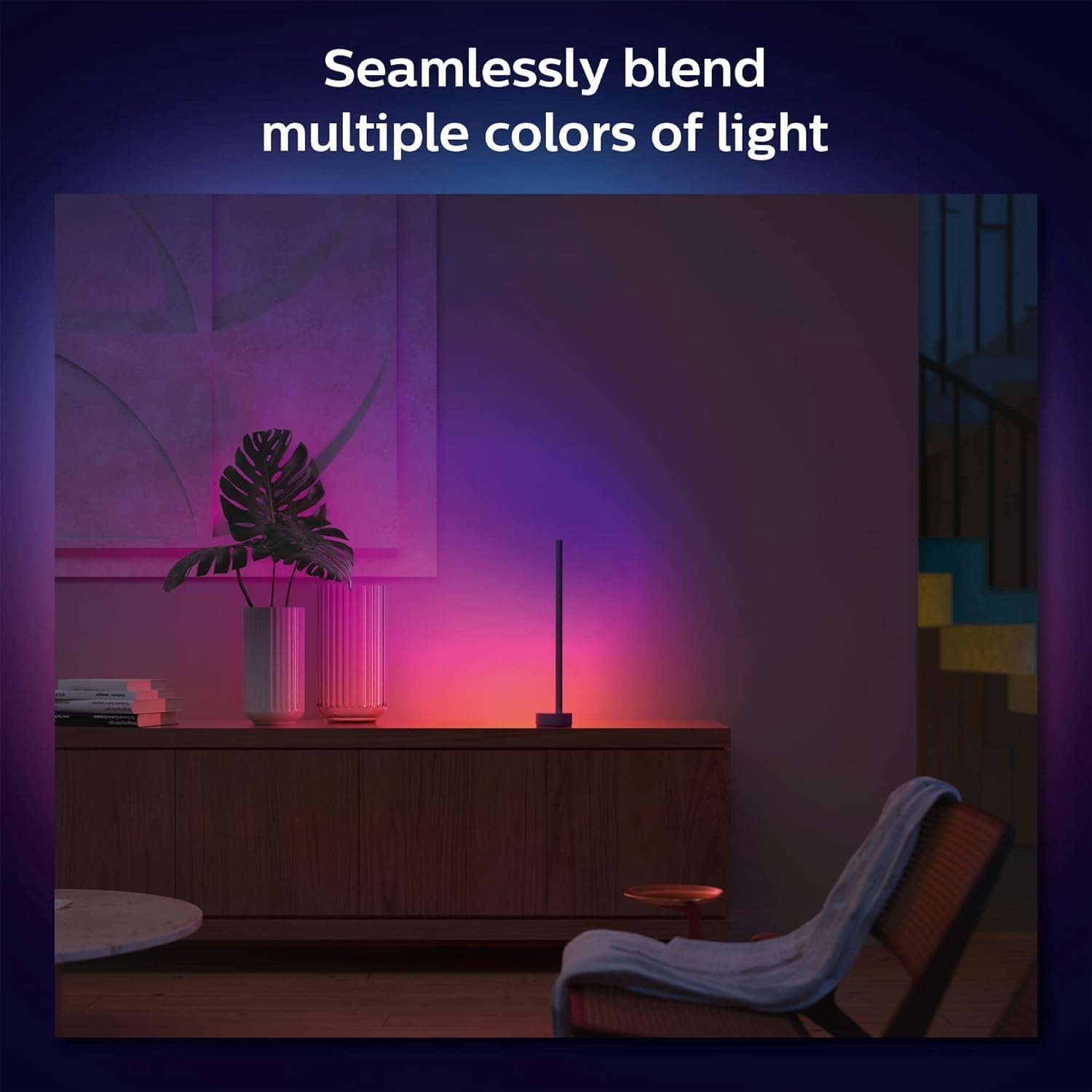 Philips Hue Signe White and Colour Ambiance Gradient Table Lamp [Black] Smart Bedroom Lighting with Bluetooth Plug-in Lamp Works with Alexa Google Assistant and Apple Homekit. product thumbnail 6