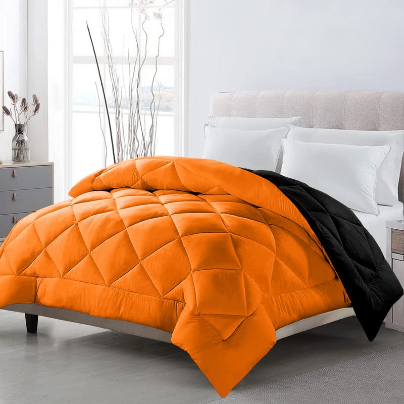 Microfiber Reversible Solid Extra Comfort & Soft Comforter||Blanket Double Bed 210 GSM Quilt Beige - Black 1 (Piece)-picture-28