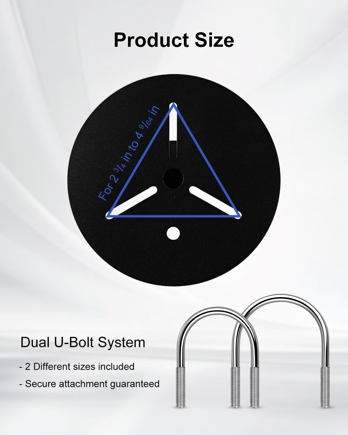 2Pcs Universal Strobe Light Mounting Bracket for Trucks Trailers, Beacon Light Mirror Bracket Mount with 4 U-Bolts, Corrosion-Resistant Warning Light Holder