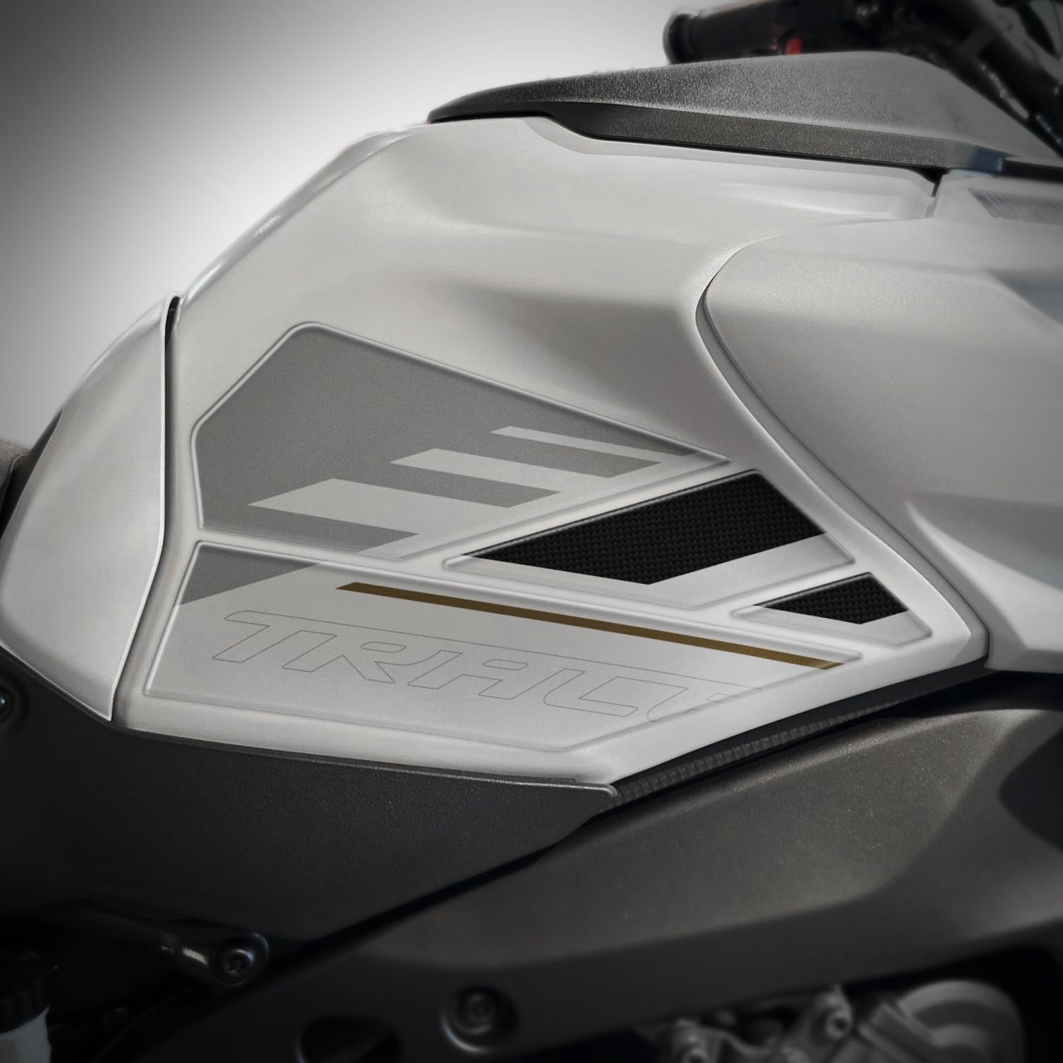 AZgraphishop Ochrona boczna z żywicy 3D na zbiornik, kompatybilna z motocyklem Yamaha Tracer 9 GT 2025 L-232 (Ceramic Ice)