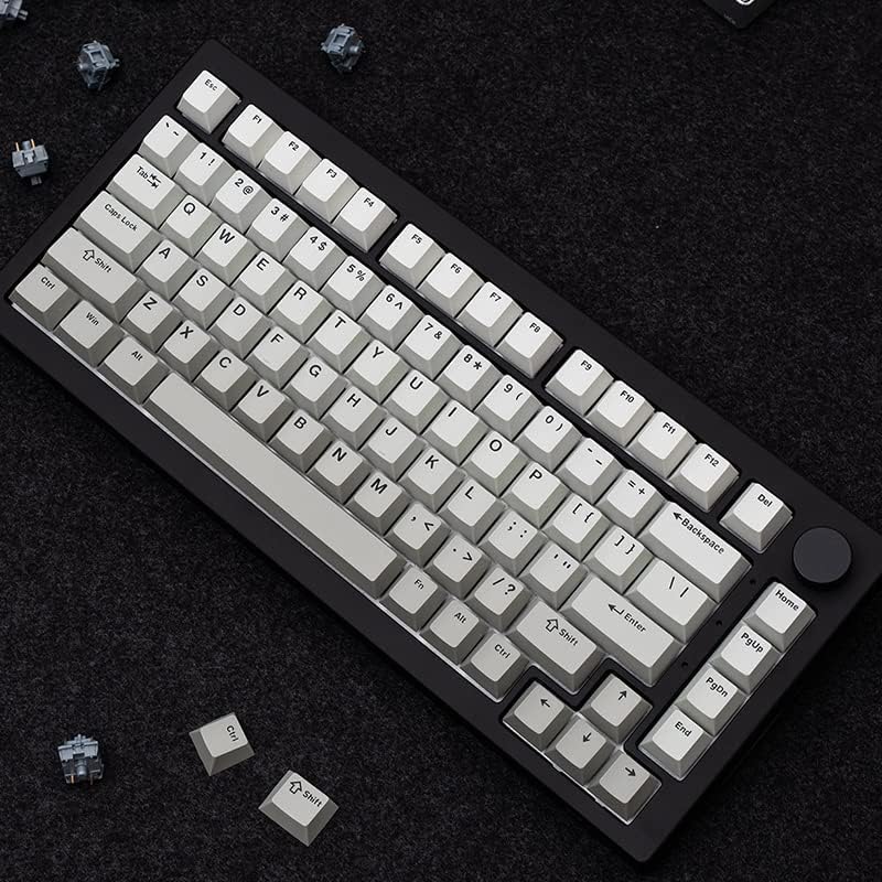 Akko Cool Gray Gradient Theme 132-Key Cherry Profile Double-Shot PBT Keycap Set with MX Style Stem for Mechanical Keyboards