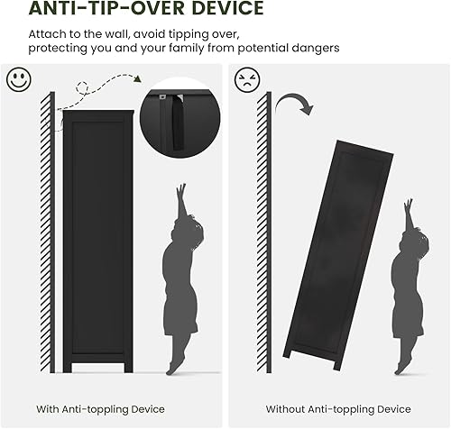 Miniatura 8 de Iwell Armario de almacenamiento con puertas y estantes, armario de despensa de cocina, gabinetes de baño para sala de estar, cocina, lavandería,