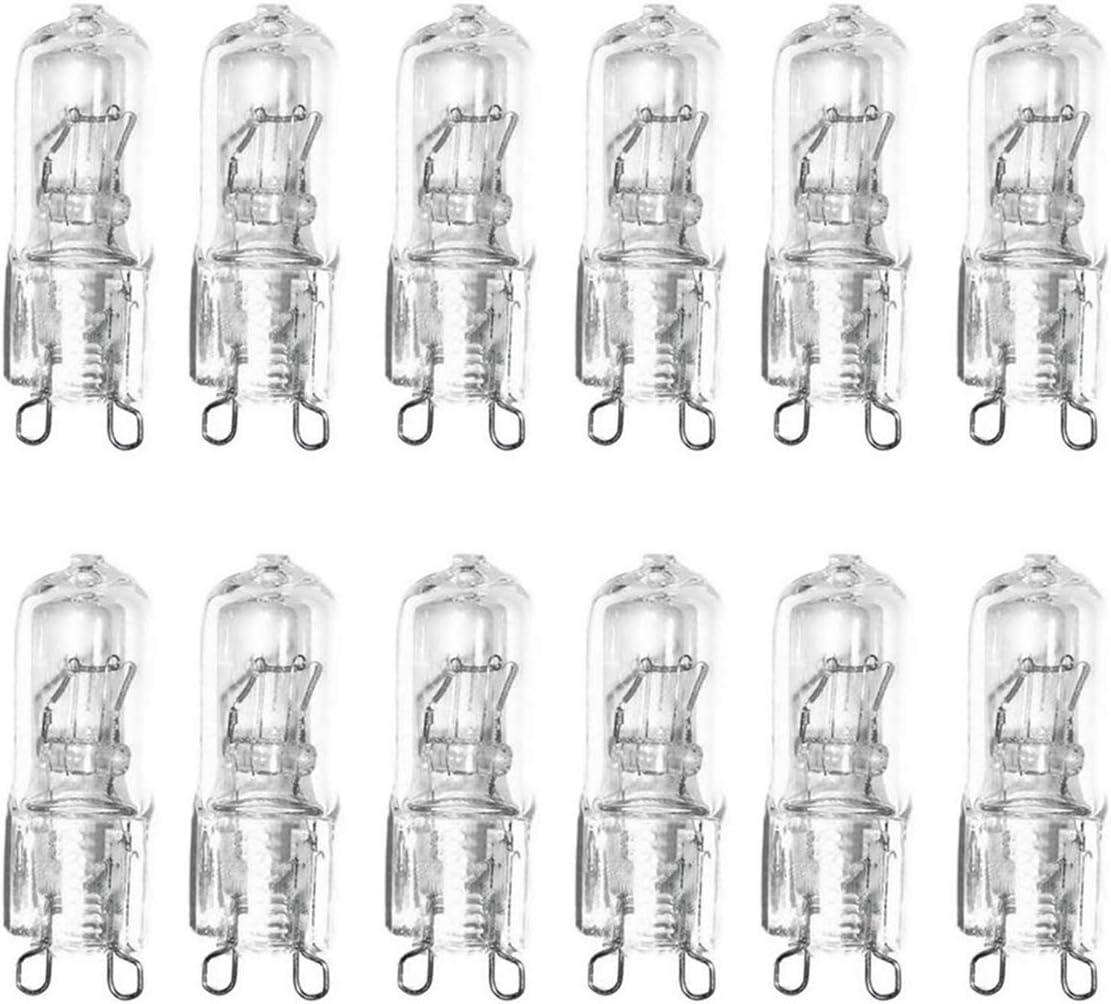 Anyray (12)Pack G9 Halogen 120 Volt 75 Watts Looped Pin Clear Base