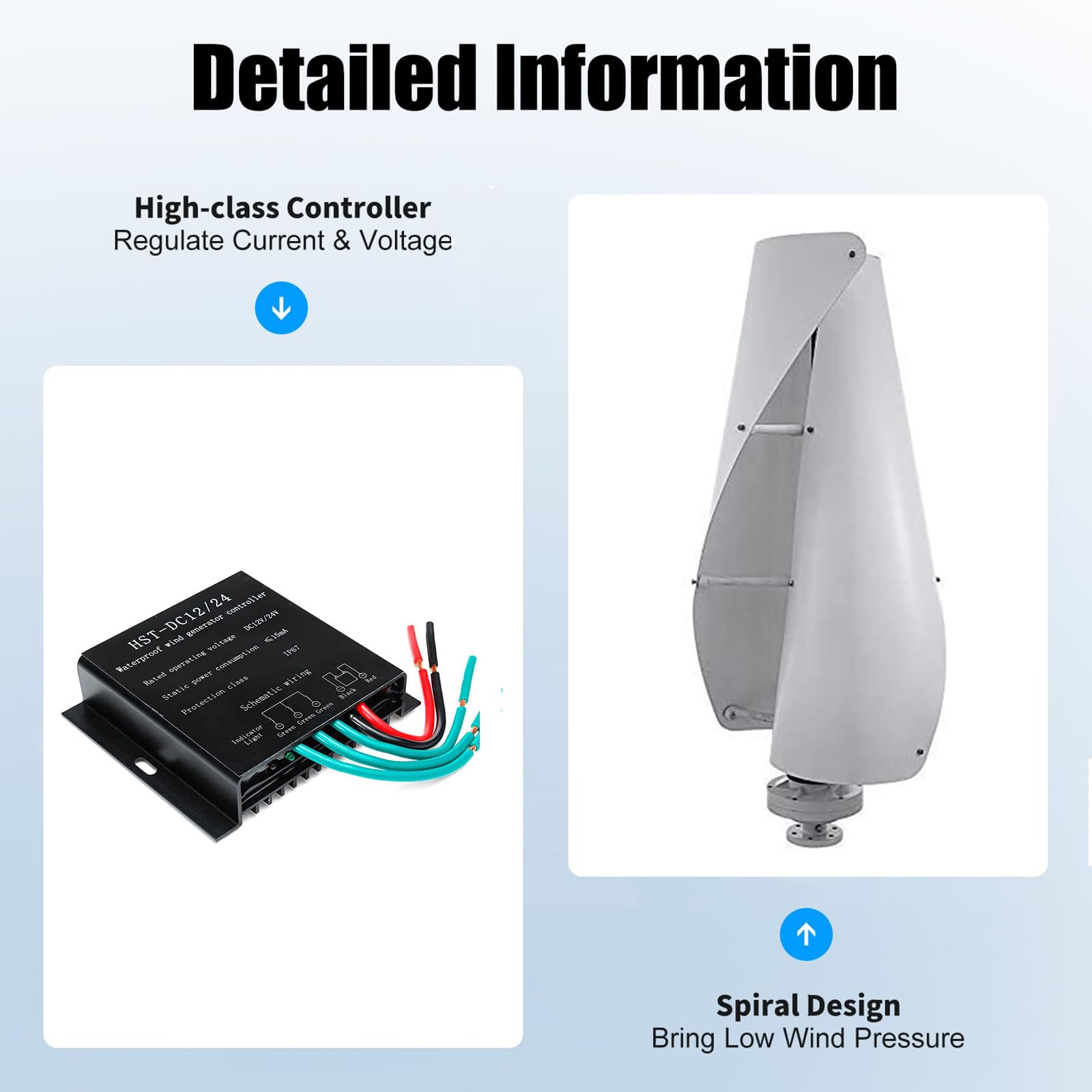 Kit generatore Eolico Verticale 12V-220V 3000W