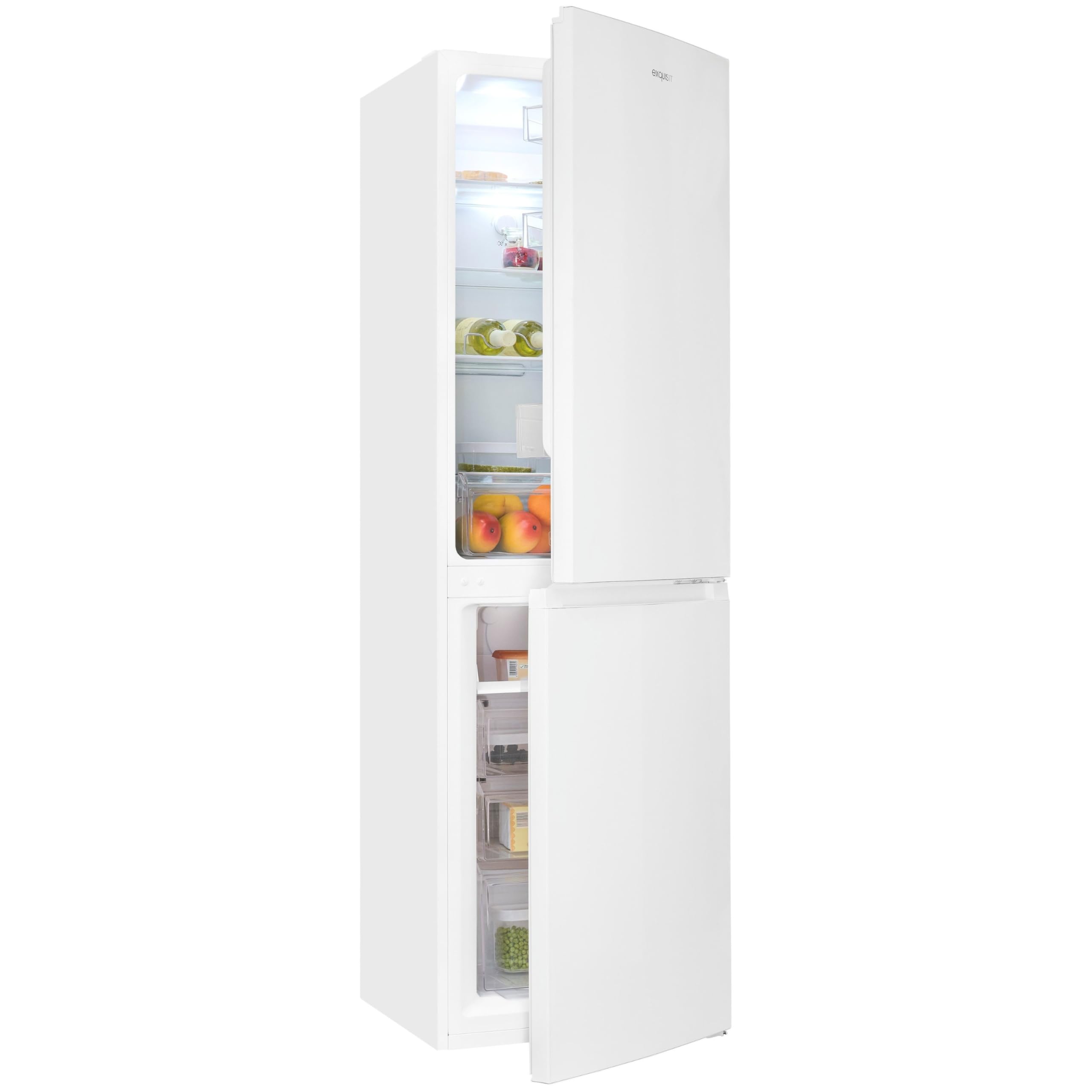 Exquisit Kühl-Gefrierkombination No-Frost, 247 L, Weiß, 39 dB | Freistehend, 4-Sterne-Gefrierfach, Schnellgefrieren, Energieklasse D – ideal für 3–4 Personen