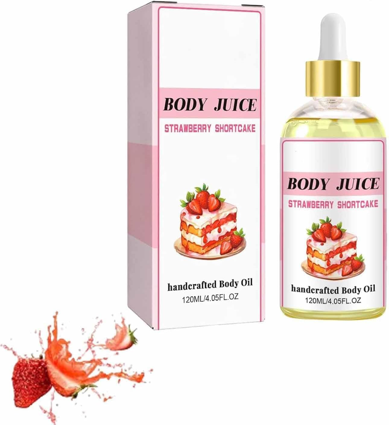 HESIEU Wildplus Body Juice Oil - Organic Feminine Oil, Body Juice Oil Strawberry Shortcake, Body Juice Oil, Wild Plus Body Juice Oil Peach Perfect, After Shower Body Oil, Hand Crafted Body Oil (1PCS)
