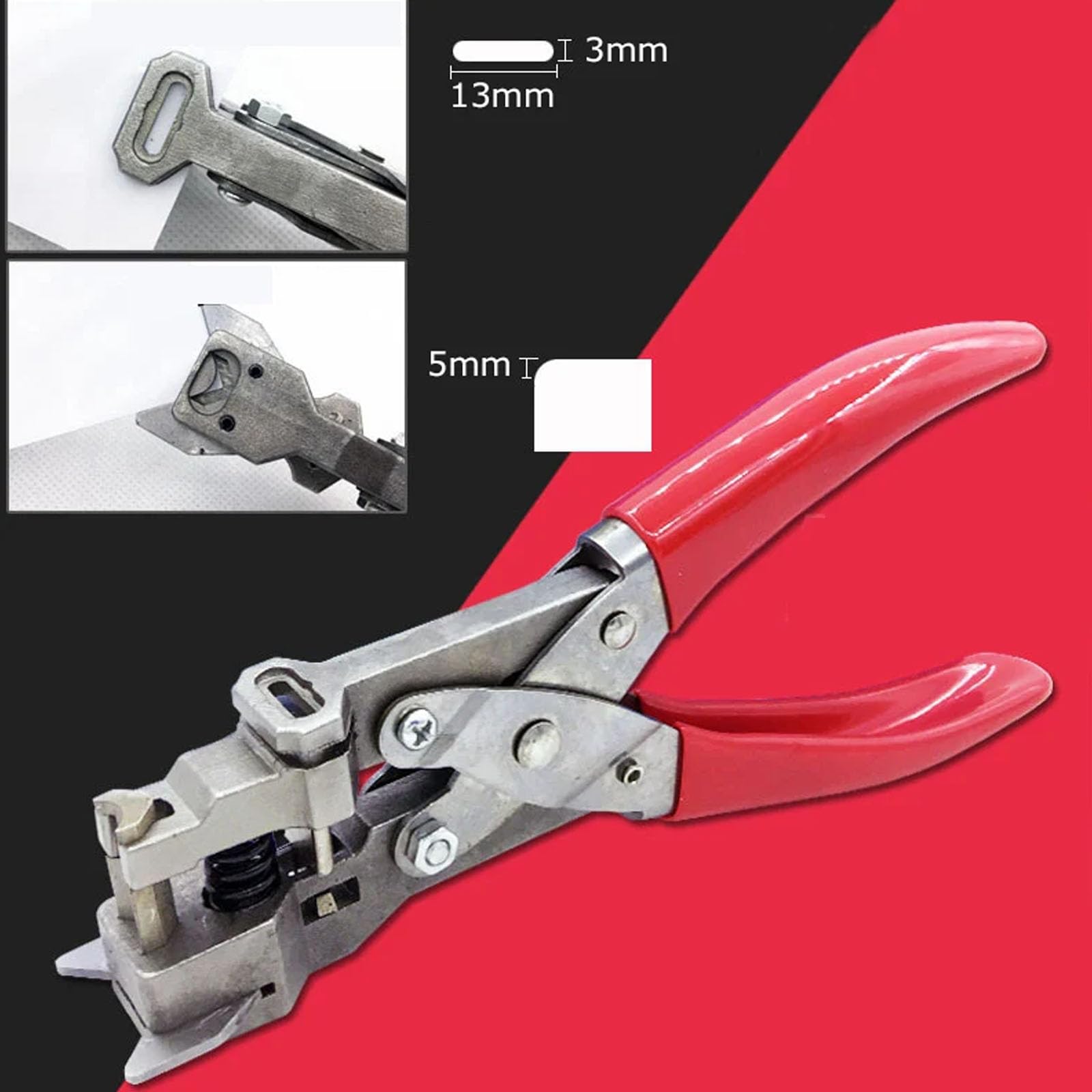Zaokrąglacz Rogów R3/R5 2-w-1 + Dziurkacz Prostokątny 3x13mm Ręczne Szczypce do Fazowania Dla ID Business Criedit Dziurkacz do Kart Papierowych PCV (R3 + 3x13mm)