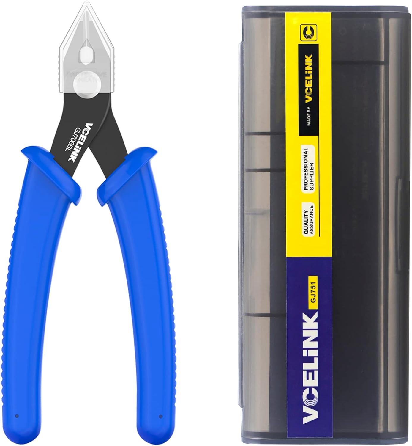 VCELINK Small Wire Cutter Springloaded 1Pack Bundle with Mini