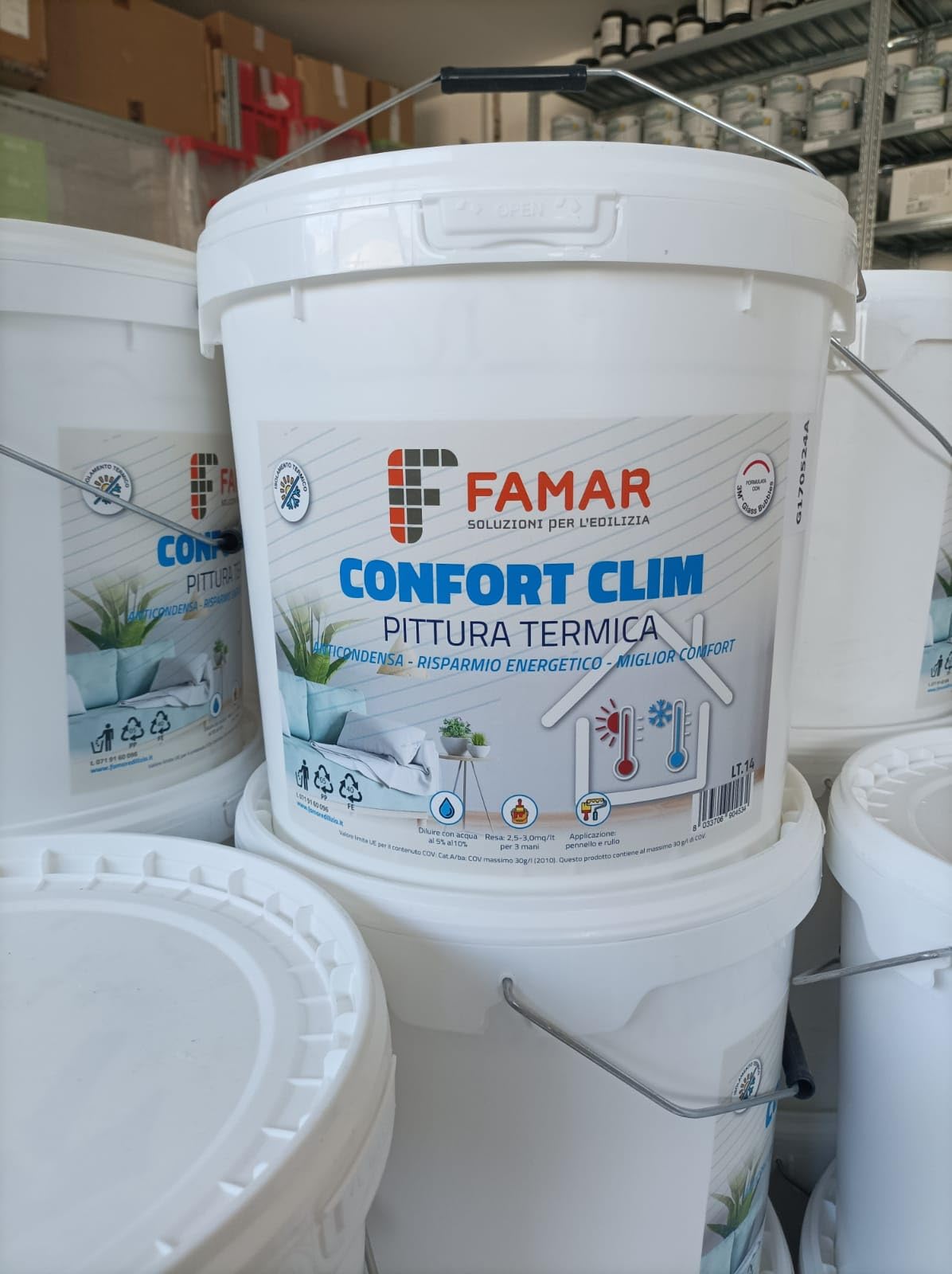 Generico Idropittura Termica Anticondensa Termoisolante per interni - 14 L - Bianco - Pittura con microsfere di vetro antimuffa
