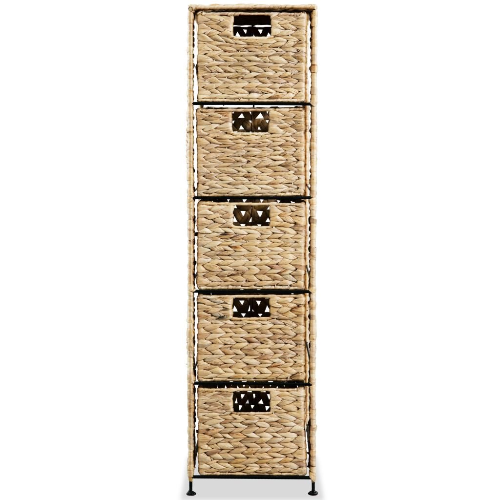 Homgoday Armoire de rangement 5 paniers 25,5 x 37 x 100 cm, jacinthe d'eau, peu encombrante, armoire d'extérieur, mobilier extérieur, balcon pour salon, bureau, chambre à coucher, salle de bain
