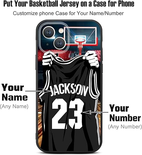 Miniatura 2 de Nombre y número personalizados Camiseta de baloncesto San Antonio Funda de silicona líquida para iPhone 15 14 Pro Max 13 12 11 Xs Max Xr SE3 8 7 6
