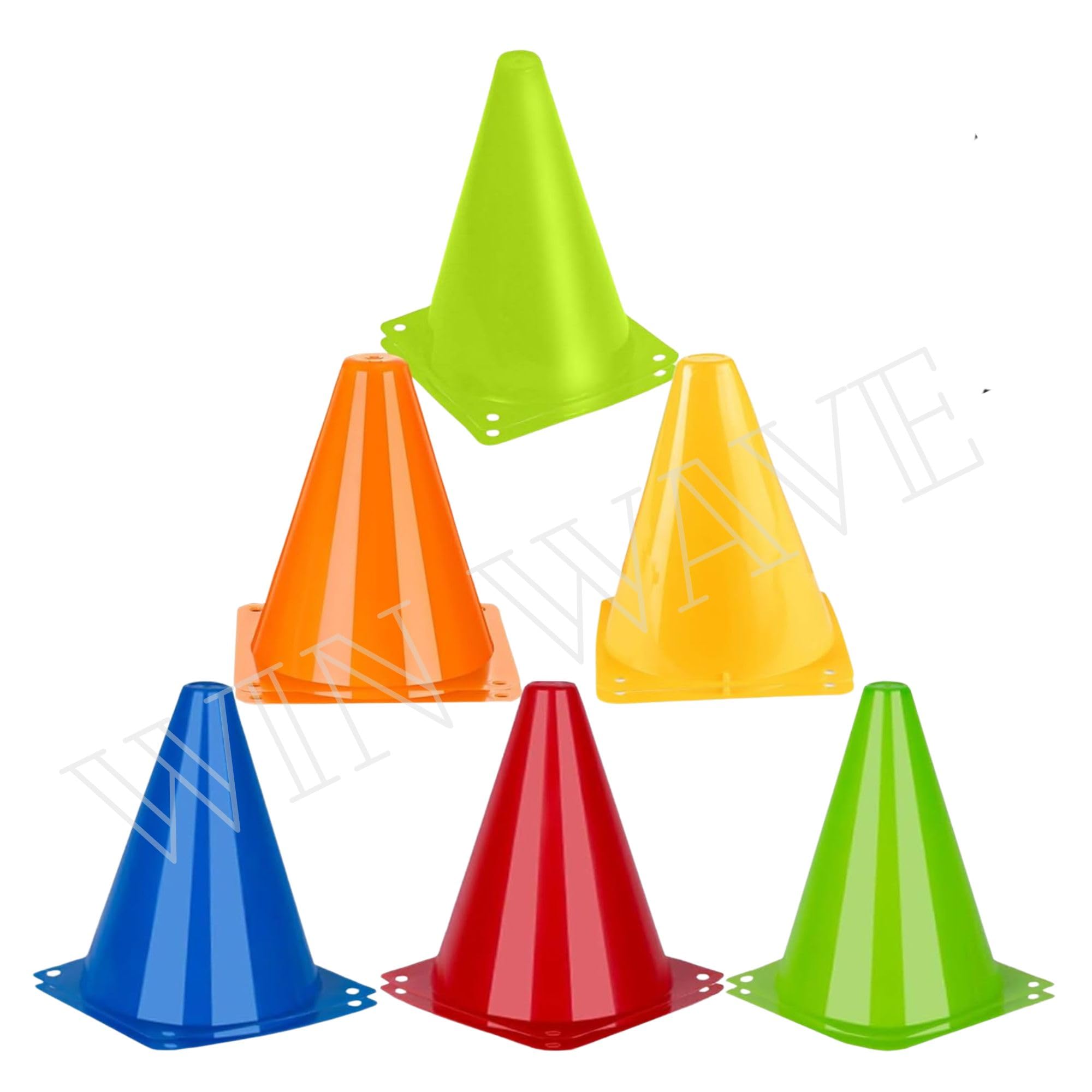 Football Training Agility Cone Marker – Pack of 6 | Speed & Sports Practice Cones for Soccer, Kids, Fitness & Drills (Multicolor) (12)-image-12