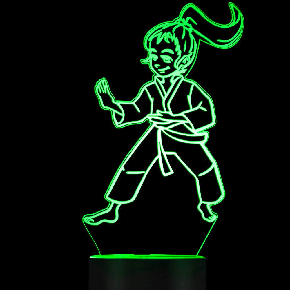 Nastrojowe światło 3D karate, 7 kolorów, przełącznik dotykowy, USB, lampa stołowa na biurko, lampa LED do domu, na imprezę, prezent urodzinowy