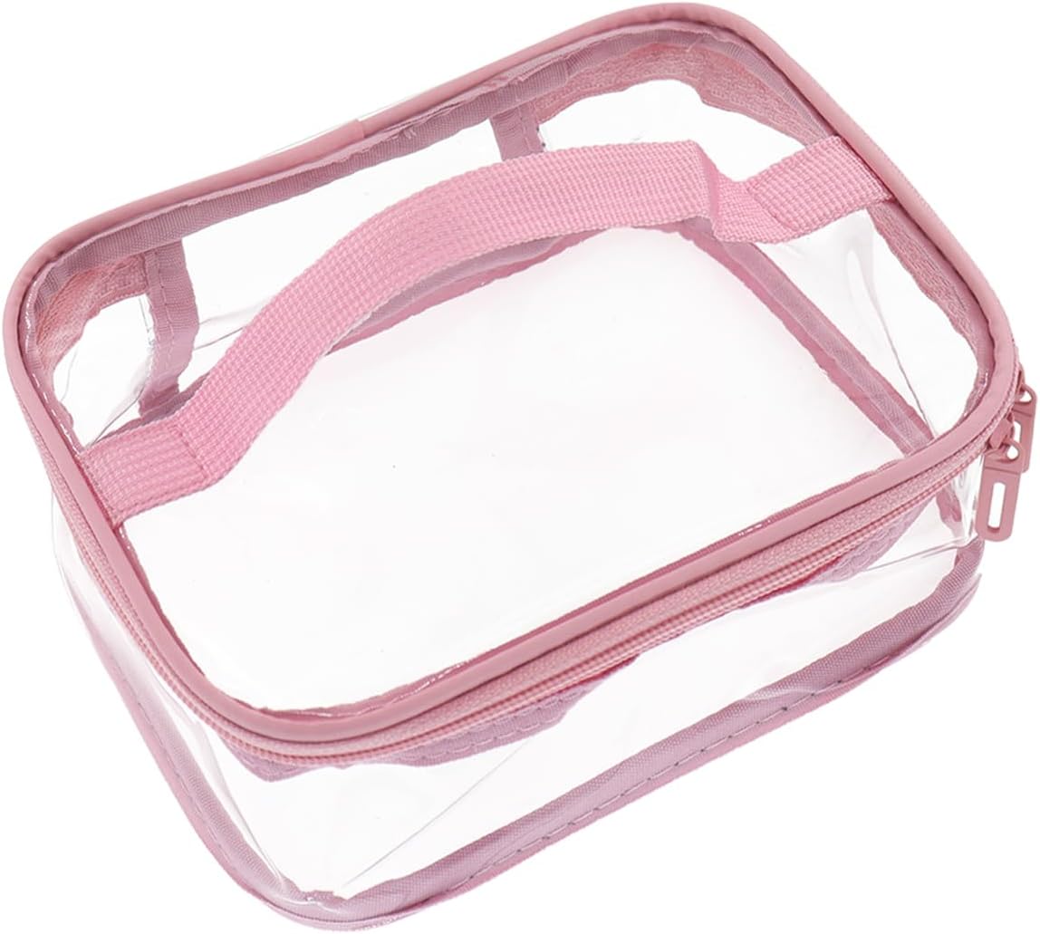 1PC Mahjong Bag PVC MahJongg Tile Storage Bag Holder Case Fit for Small 1.2x0.9x0.5 Inch American Mahjong Set 166Pcs (Case Only) (Pink)