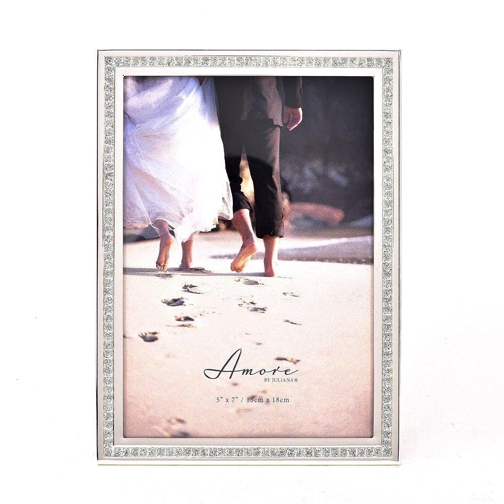 Widdop & Co. Amore By Juliana Silver Sparkle Border 5 x 7 Photo Frame WG14657