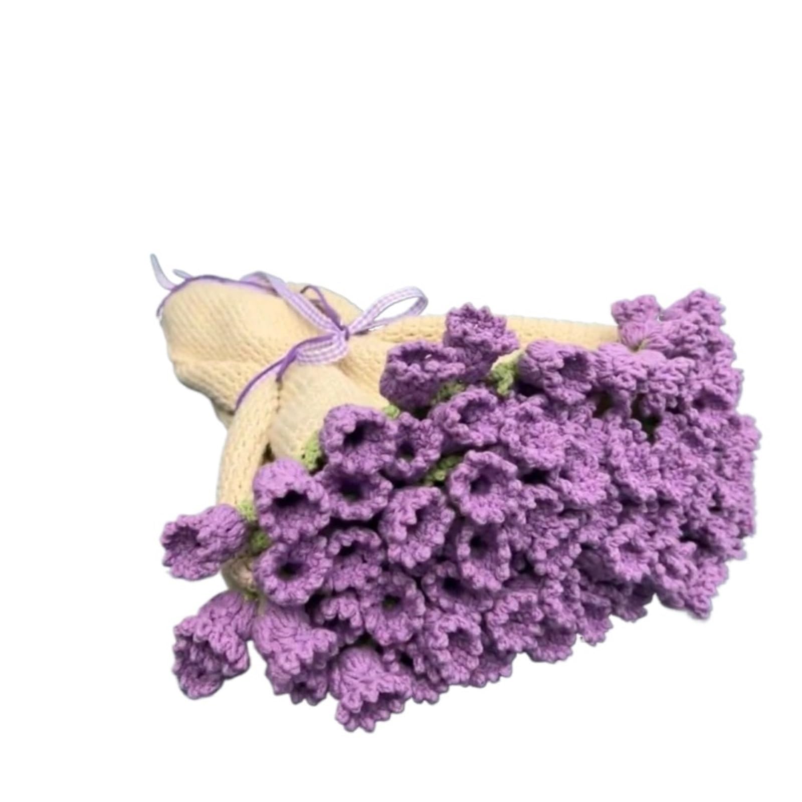 TRRYUIP Bouquet Blanket Creative 60cm Flower Bouquet Blanket Finished Product Crocheted Sunflower Valley Blankets(Purple)