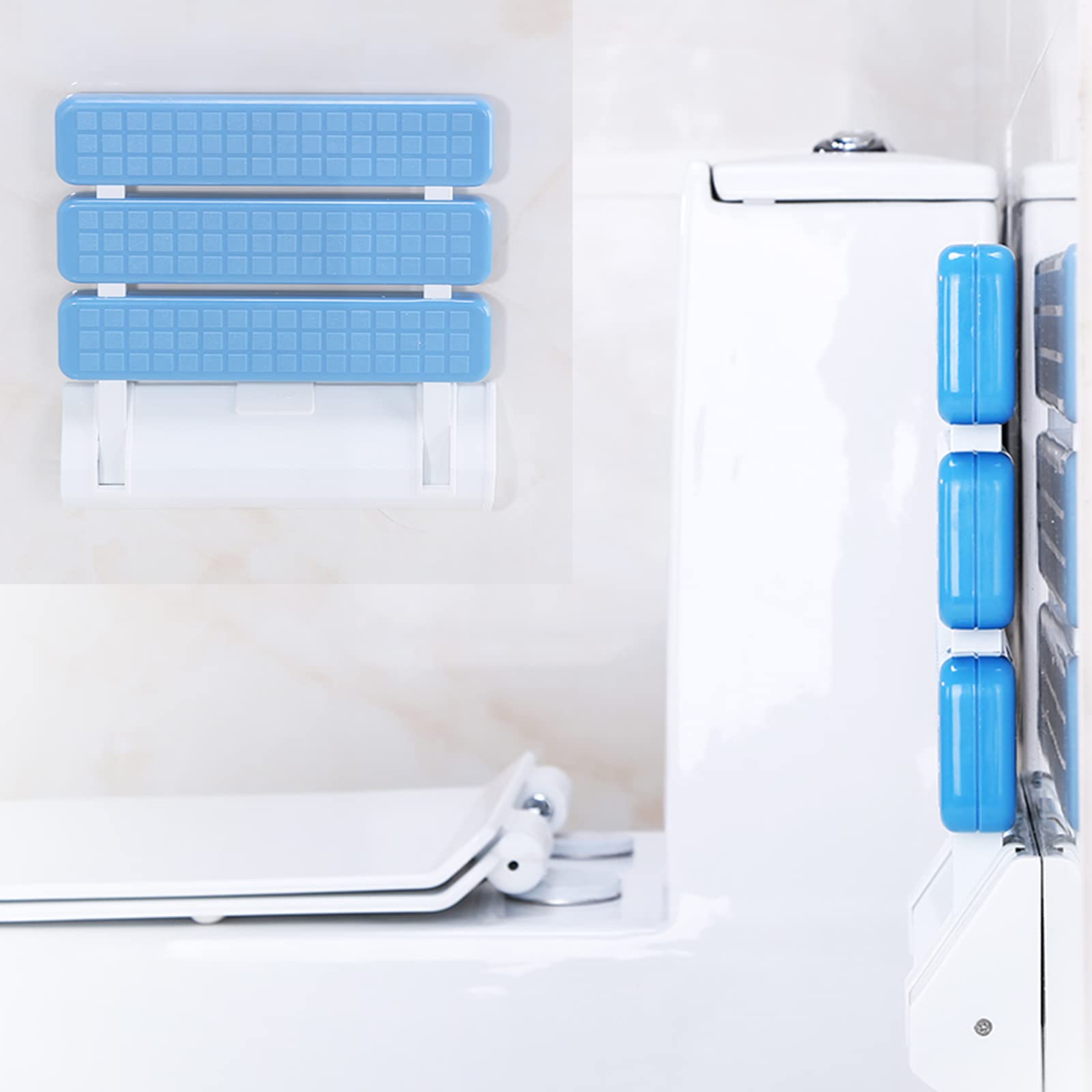 Asiento Ducha Abatible Pared, Taburete Ducha Plegable Montado en la Pared para Mayores, Ancianos, Minusválido, Mujer Embarazada, Silla Ducha Plegable Pared, Banco para Baño, Carga 130 kg(Color:blanco)