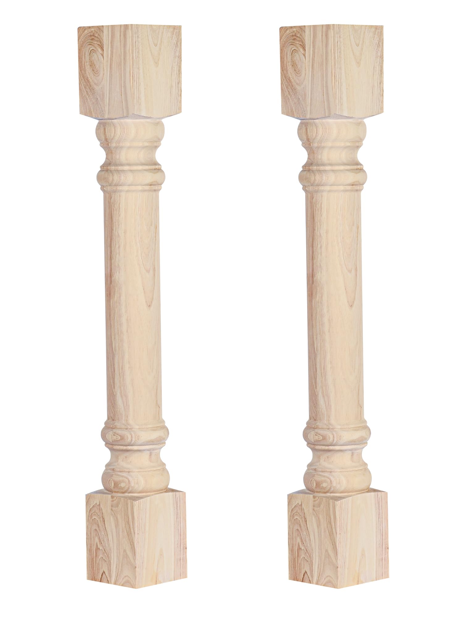 La Vane 35 1/2-inch H 3 1/2-inch W 3 1/2-inch D Solid Wood Kitchen Island Legs, Set of 2 Traditional Unfinished Massive Replacement Cabinet Columns