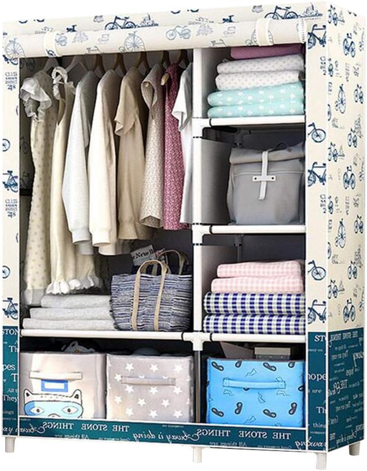 Cloth Wardrobe Clothes Closet, Portable Closet Wardrobe Storage Closet Standing Closet Fabric Cabinet Portable Wardrobe,A_105X45X170CM