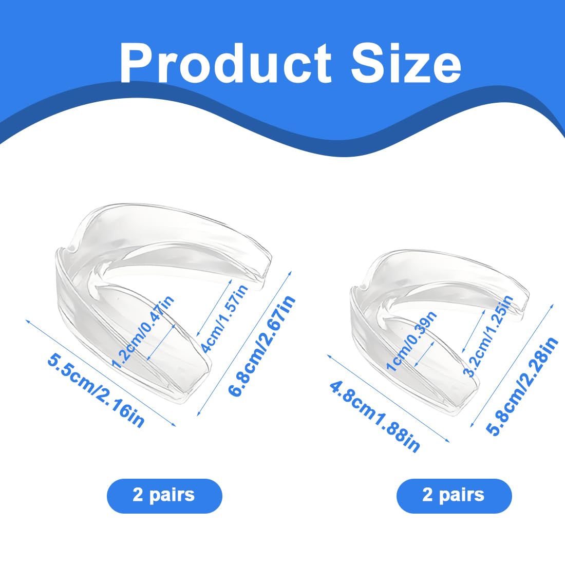8 Piezas Bruxismo Dental Noche, amaños Protector Bucal para Dormir, Ferula Descarga Bruxismo, Férulas Dental Moldeable, Protector Bucal Para Dormir, Material Termoplástico de Calidad Alimentaria