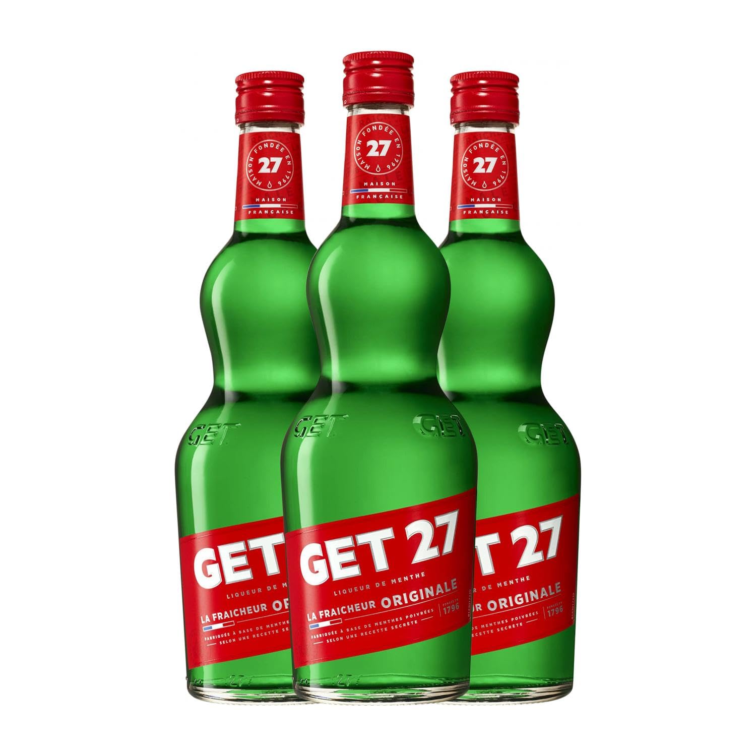 Licores Get 27 Pippermint Licor de Menta 70 cl (Caja de 3 Botellas de 70 cl)