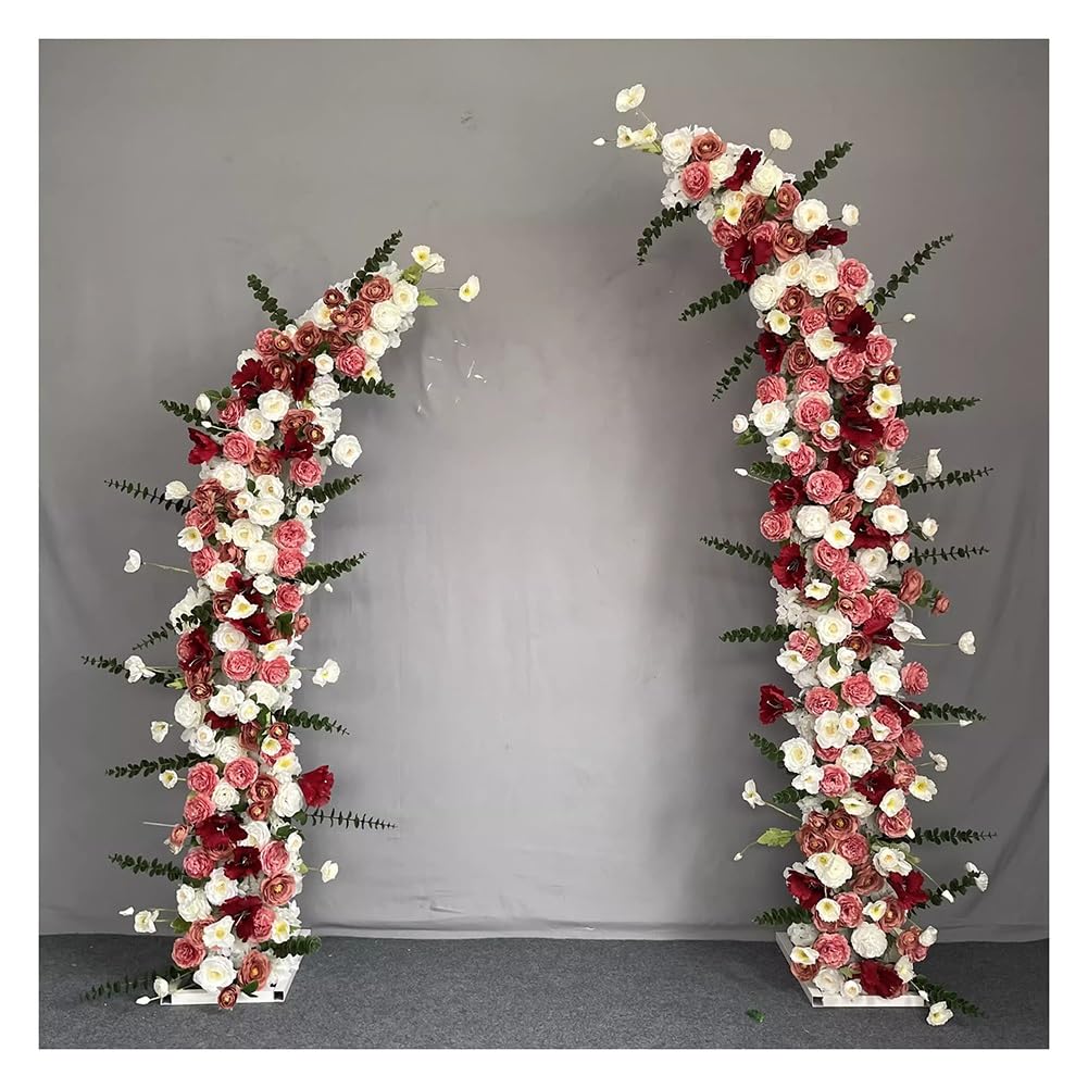 Wedding arch 6,9 stopy i 7,9 stopy zakrzywiony łuk ślubny rama zestaw 2 stojaków na tło kwiatowe(#7)