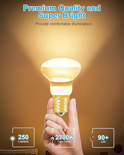 Miniatura 3 de Paquete de 6 bombillas de repuesto para lámparas de lava y purpurina – Bombillas reflectoras R39 E17 de 25 W, regulables, brillo blanco cálido