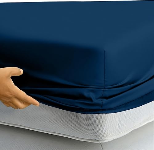 Miniatura 6 de Royale Linens - Sábana bajera tamaño matrimonial, calidad de hotel cepillada 1800, ultrasuave, resistente a arrugas y decoloración, bolsillo
