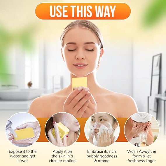 Reshma Beauty Turmeric Soap | Infused with Turmeric Extract, Olive Oil, Coconut Oil (Pack Of 1), 5.05 oz