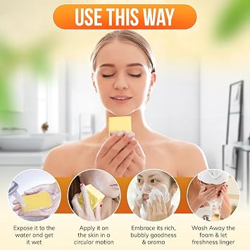 Reshma Beauty Turmeric Soap | Infused with Turmeric Extract, Olive Oil, Coconut Oil (Pack Of 1), 5.05 oz