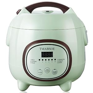 TMABSOE Rice Cooker 6 Cup Cooked Small Rice Cooker with 6 Cooking modes 24-Hr Delay Timer and Auto