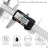 Pied a Coulisse, Qfun Pied à Coulisse Digital 150mm Acier Inoxydable Grand Écran LCD Précision Réglable 0.01mm, mm/inch conversion, Résiste aux Eclaboussures, Mesure de l'industrie domestique - 5