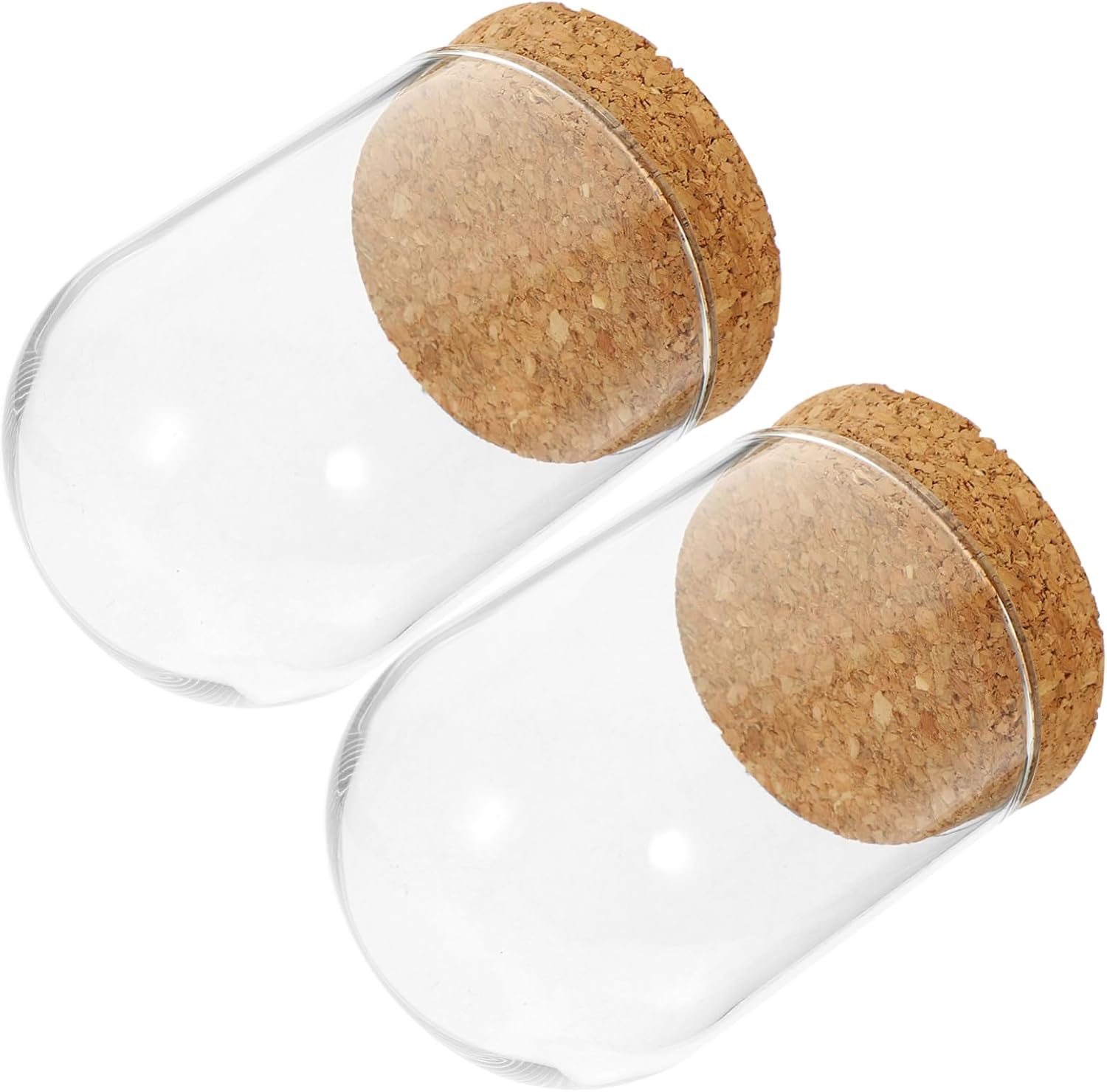 LIFKOME 2 Sets Glass Cloche Bell Jar Tabletop Display Case Glass Flower